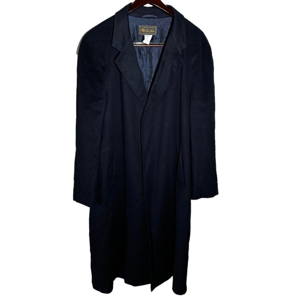 Loro Piana Storm System Trench Coat 100% Cashmere Single Breasted Black 54